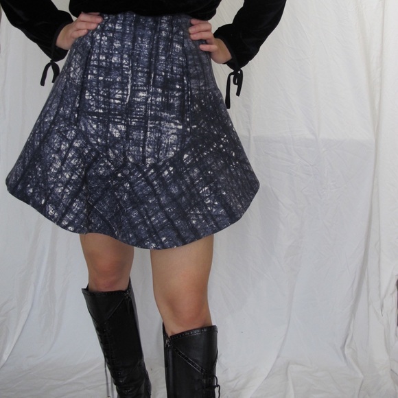 Carven black patter wool mini skirt - Picture 2 of 3